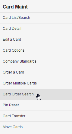 Card Order Search