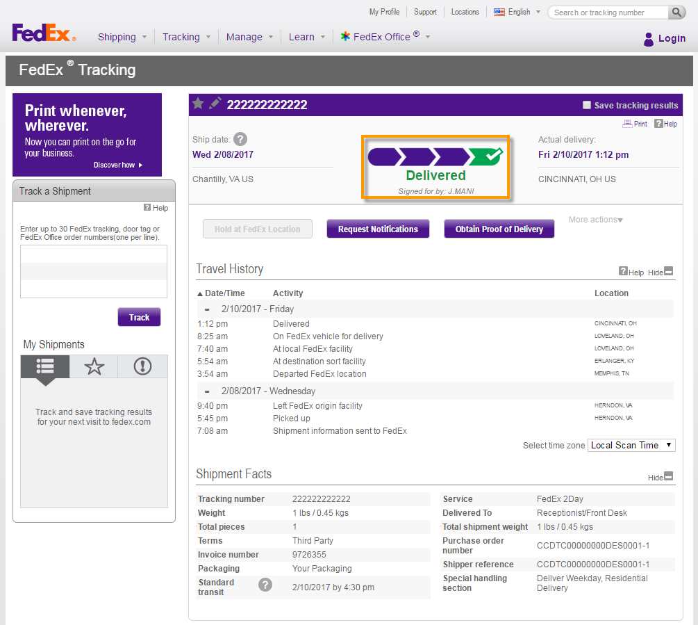 fedex parcel ground tracking