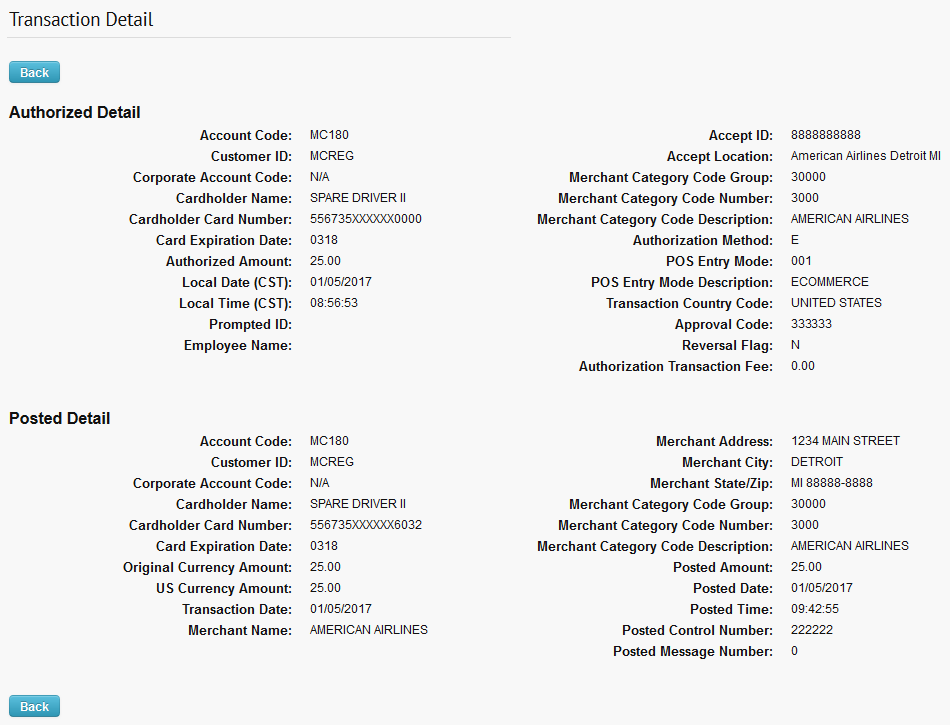 posted transaction status