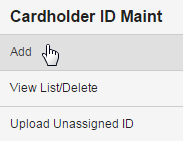 Select Add Cardholder ID