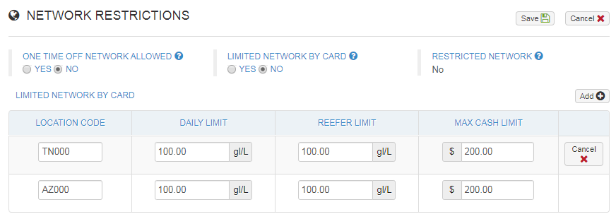 multiple limited network locations