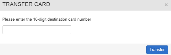 Transfer card window