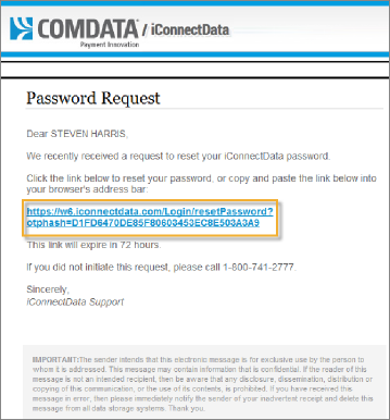 Password Request Email