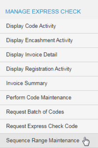Performing Sequence Range Maintenance - Comdata Resource Center