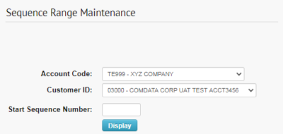Performing Sequence Range Maintenance - Comdata Resource Center