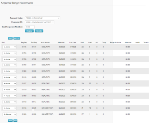 Performing Sequence Range Maintenance - Comdata Resource Center