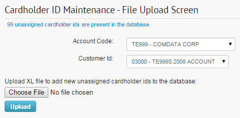 Cardholder ID Maintenance Upload File